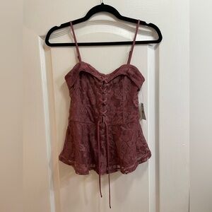 Express Lace Peplum Top - Size XS
